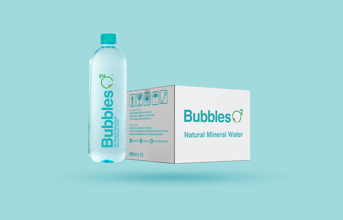 800ml x 12 Bottles – Bubbles O2